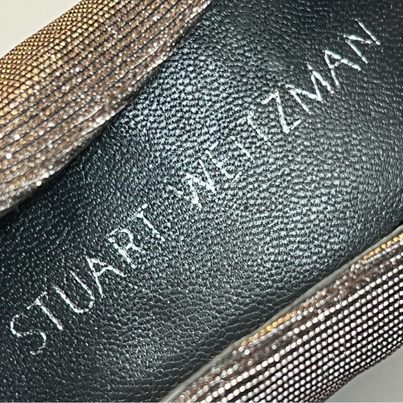 Stuart Weitzman Metallic Leather Point Toe Loafers Flats Women’s 7.5 - Picture 13 of 13